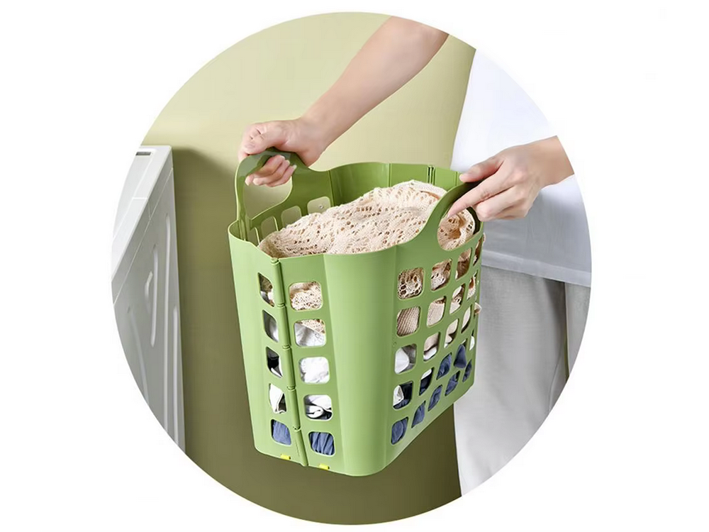 Iepirkumu grozs plastmasas saliekams veļas grozs liels