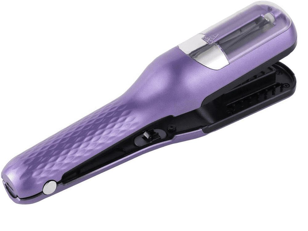 Matu trimmeris, kas apgriež šķeltos galus, ieveidošanai ar USB