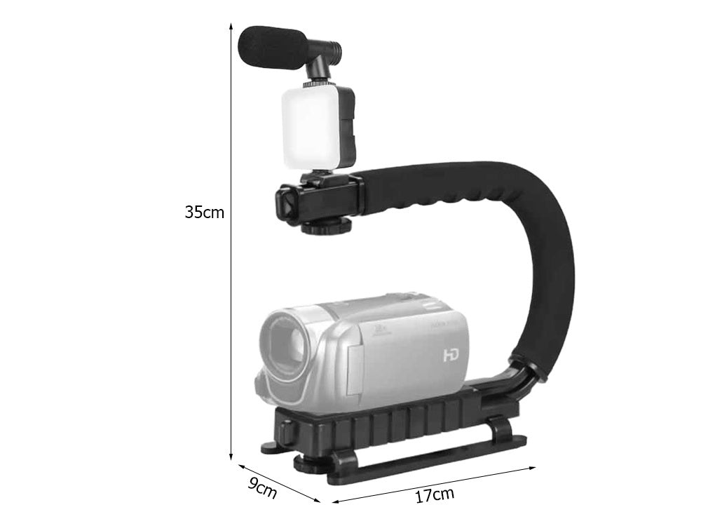 Vlogu komplekts, videoieraksts, statīva mikrofons, tālruņa turētājs