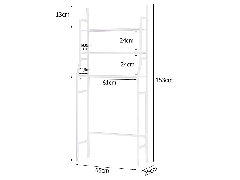 Vannas istabas skapīša veļas mašīnas veļas plaukts ar 3 plauktiem