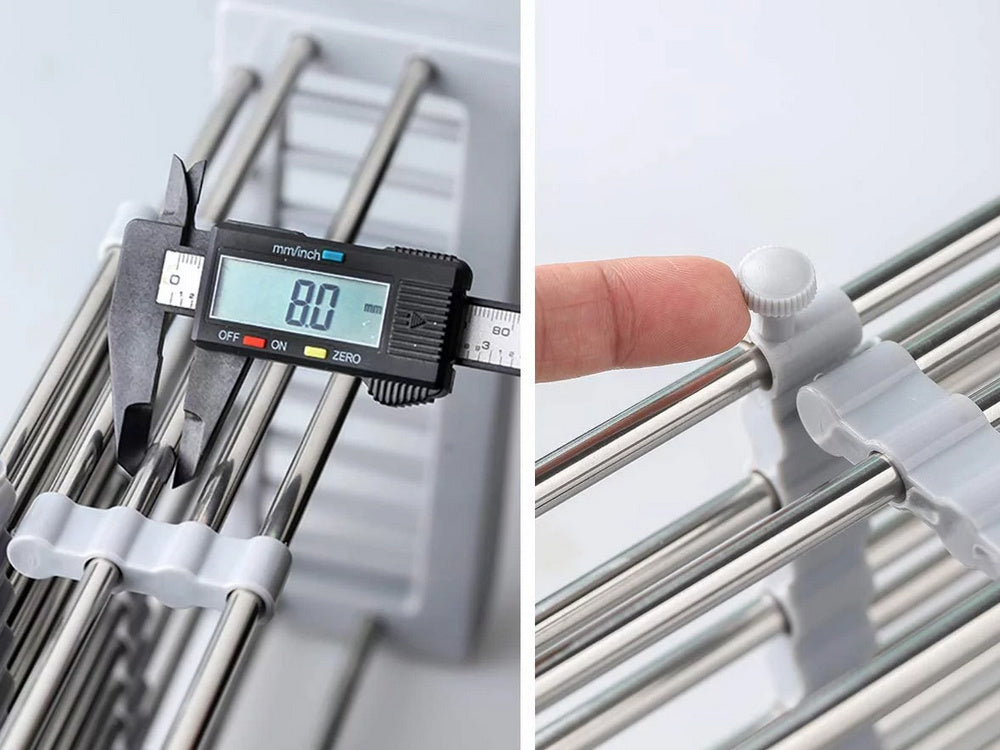 Izlietnes notecināšanas dēlis teleskopiskam dārzeņu un augļu grozam