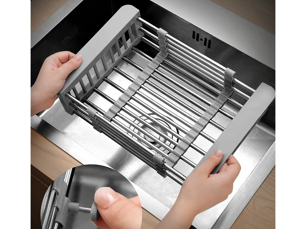 Izlietnes notecināšanas dēlis teleskopiskam dārzeņu un augļu grozam