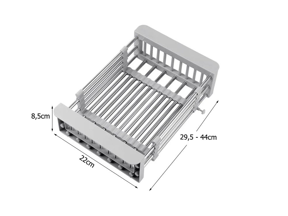Izlietnes notecināšanas dēlis teleskopiskam dārzeņu un augļu grozam