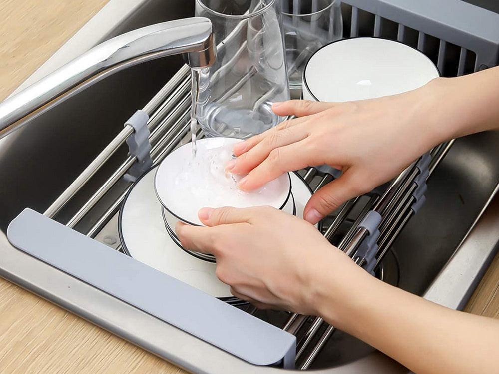 Izlietnes notecināšanas dēlis teleskopiskam dārzeņu un augļu grozam