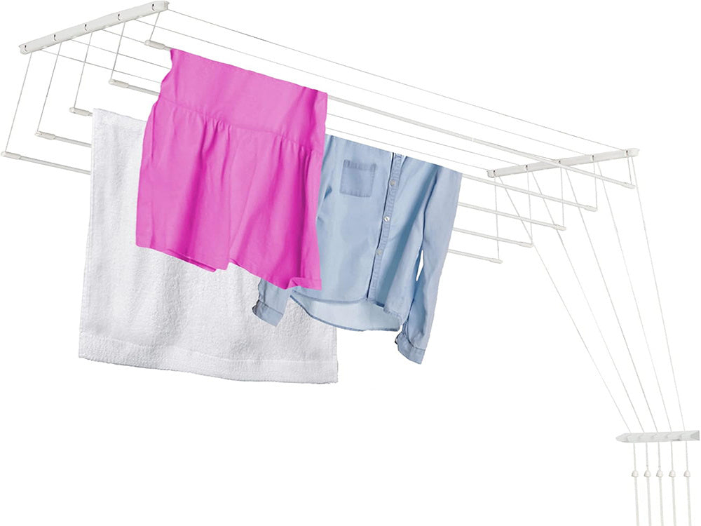 Griestu veļas žāvētājs 5 stieņi 180 cm vannas istabas balkons