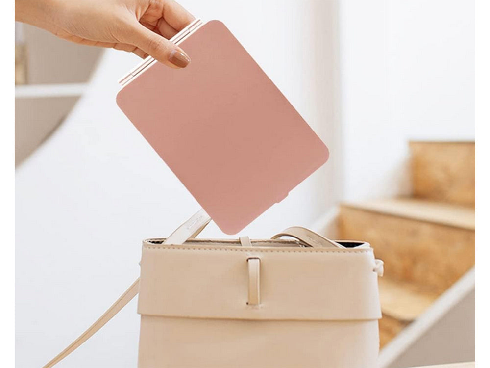 Gaismas diodes apgaismots grima spogulis, salokāms ceļojumu spogulis