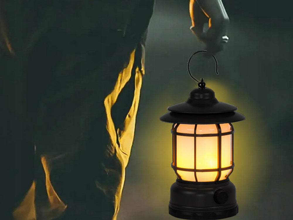 Kempinga kempinga lampa, uzlādējama LED USB tūristu āķa lukturītis