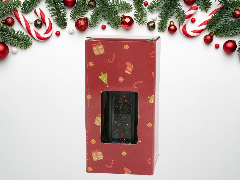 LED laternas Ziemassvētku eglītes rotājums ar mirdzumiem