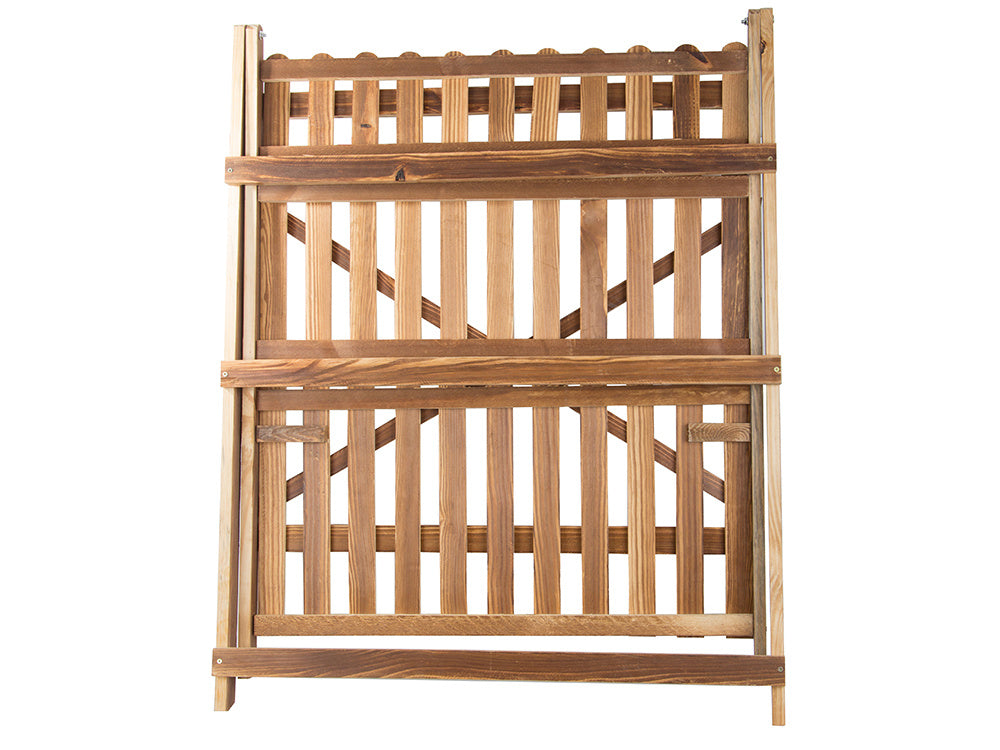 Augsta stāvoša koka puķu dobe ar 3 līmeņiem, grāmatu plaukts