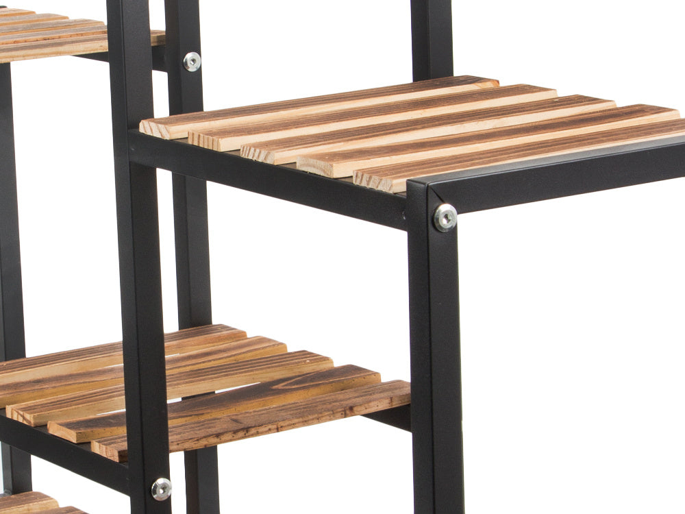 Augsta stāvoša koka puķu dobe ar 3 līmeņiem, grāmatu plaukts