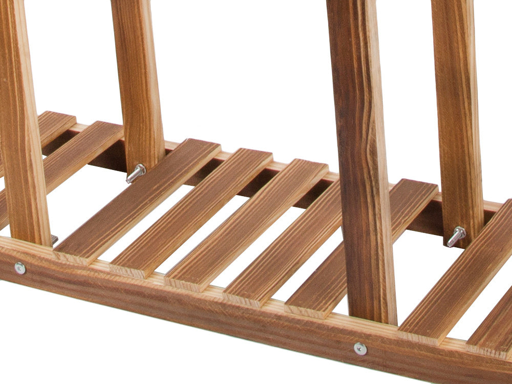 Augsta stāvoša koka puķu dobe ar 3 līmeņiem, grāmatu plaukts