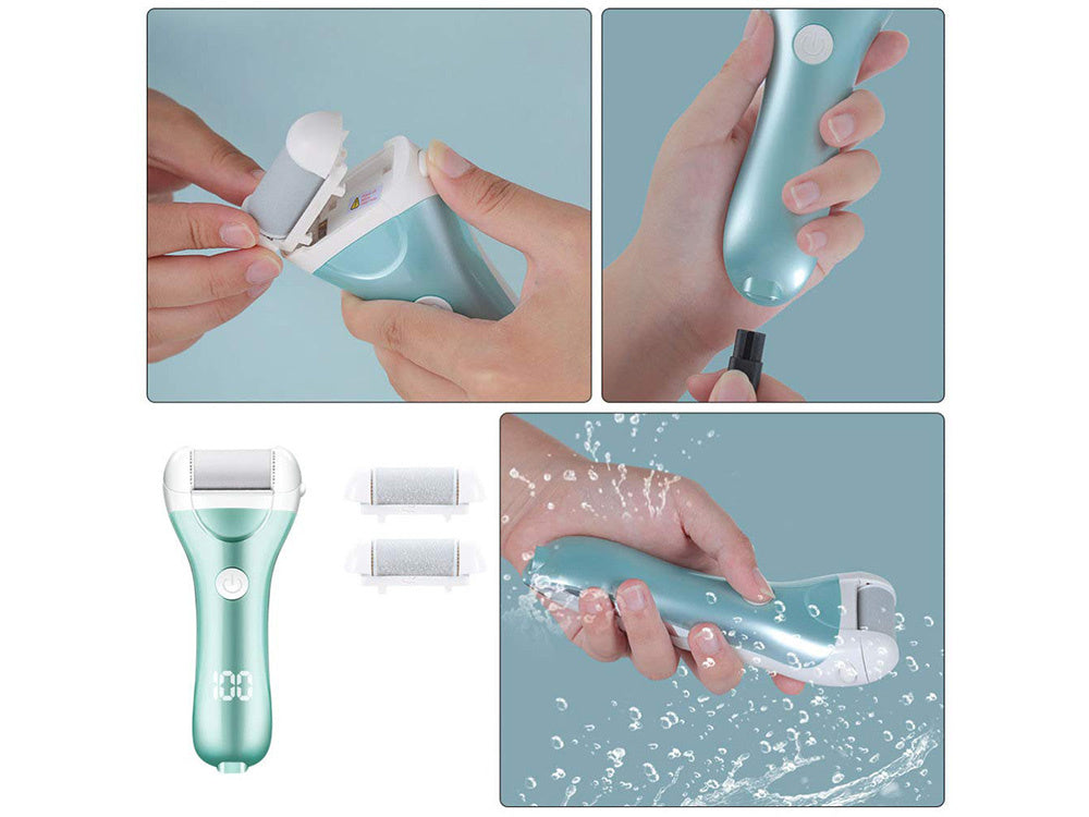 Elektriskā papēžu vīle pumeka akmens griezējam, komplekts ar 3 rullīšiem, LCD ekrāns