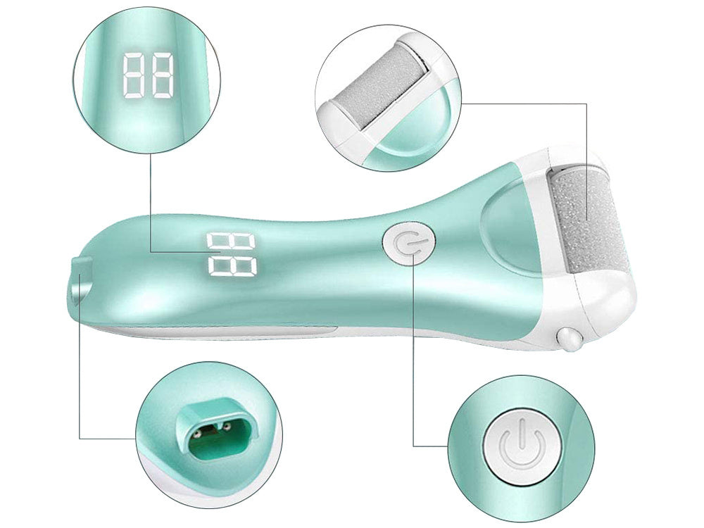 Elektriskā papēžu vīle pumeka akmens griezējam, komplekts ar 3 rullīšiem, LCD ekrāns