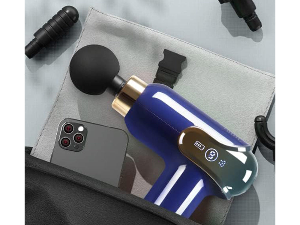 Mini masāžas pistole, jaudīga, pārnēsājama masāžas pistole + 4 uzgaļi