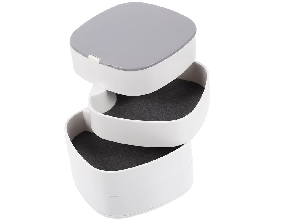 kosmētikas organizators rotaslietu maciņš ar spoguli, 4 līmeņi