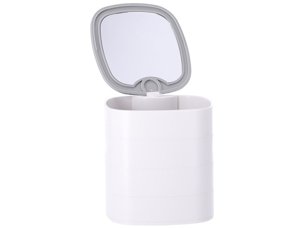 kosmētikas organizators rotaslietu maciņš ar spoguli, 4 līmeņi