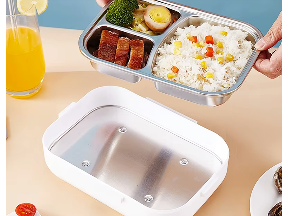 Elektriskā pusdienu kaste ar apsildāmu konteineru darba kravas automašīnas pusdienām