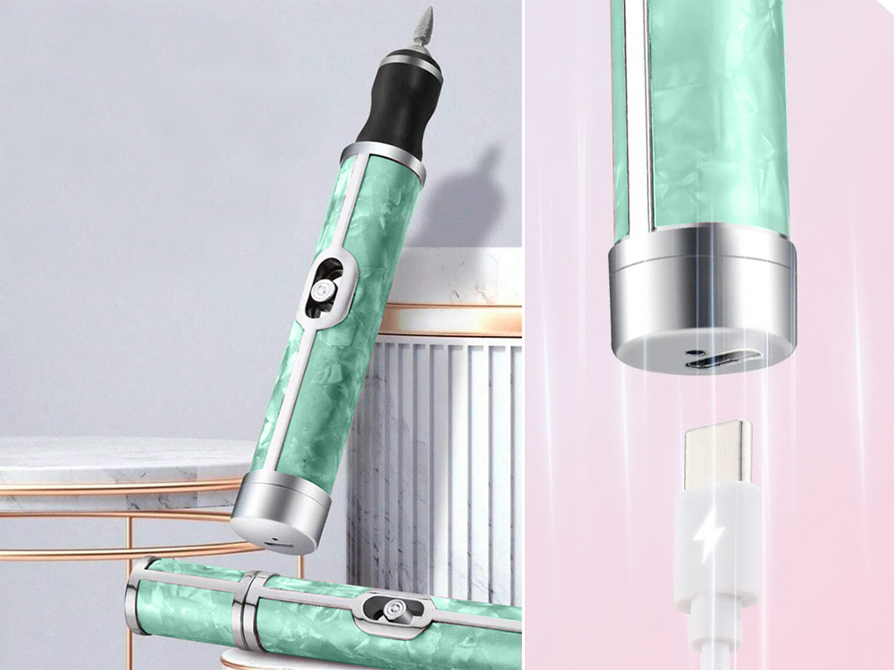 Nagu frēzēšanas mašīna, manikīra un pedikīra griezēji, komplektā ar USB uzlādējamu akumulatoru