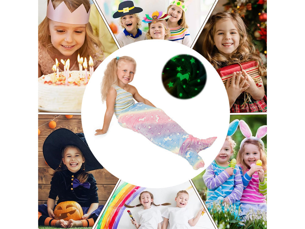 Nāriņas astes segas guļammaiss silts, mirdzošs meitenēm, mīksts zirgs