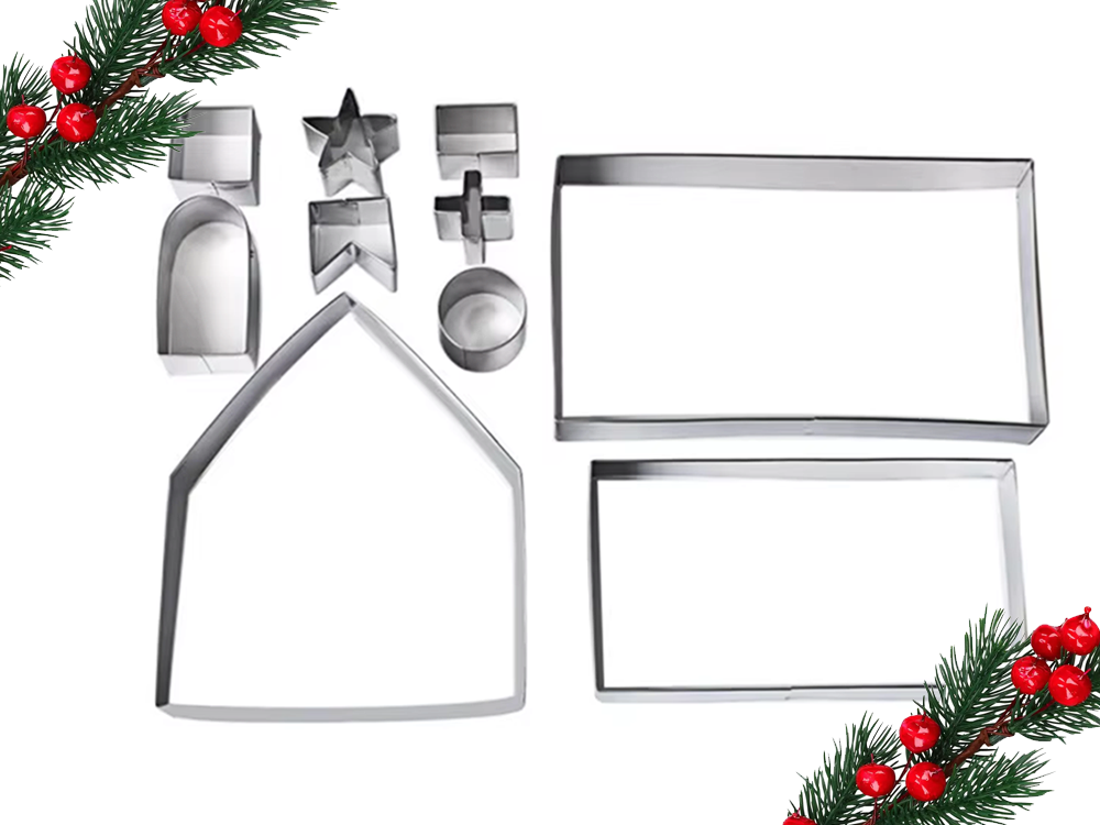 Piparkūku mājiņa Ziemassvētki Piparkūku griezēji Dzimšanas ainas būda