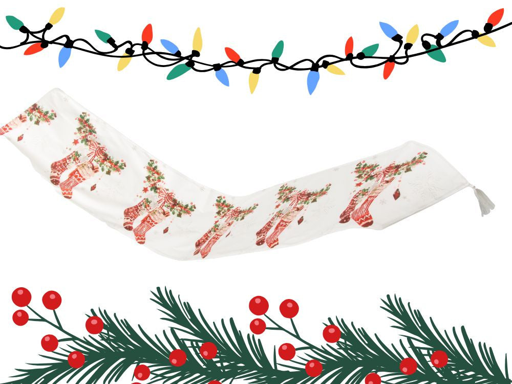 Ziemassvētku galda celiņš Ziemassvētku vakaram 205x35cm