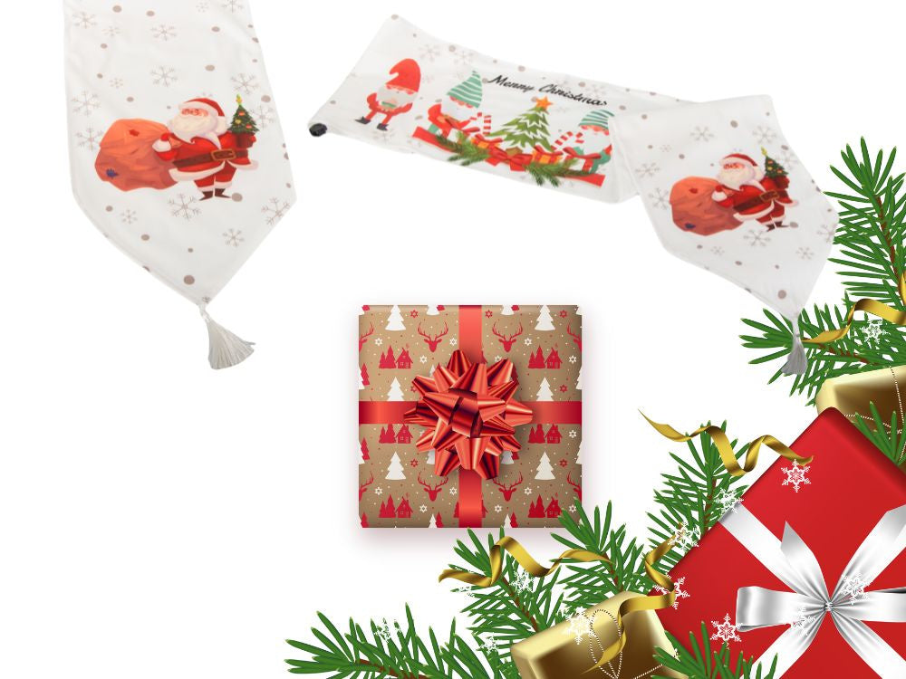 Ziemassvētku galda celiņš Ziemassvētku galdauts Ziemassvētku vakaram 205x35cm