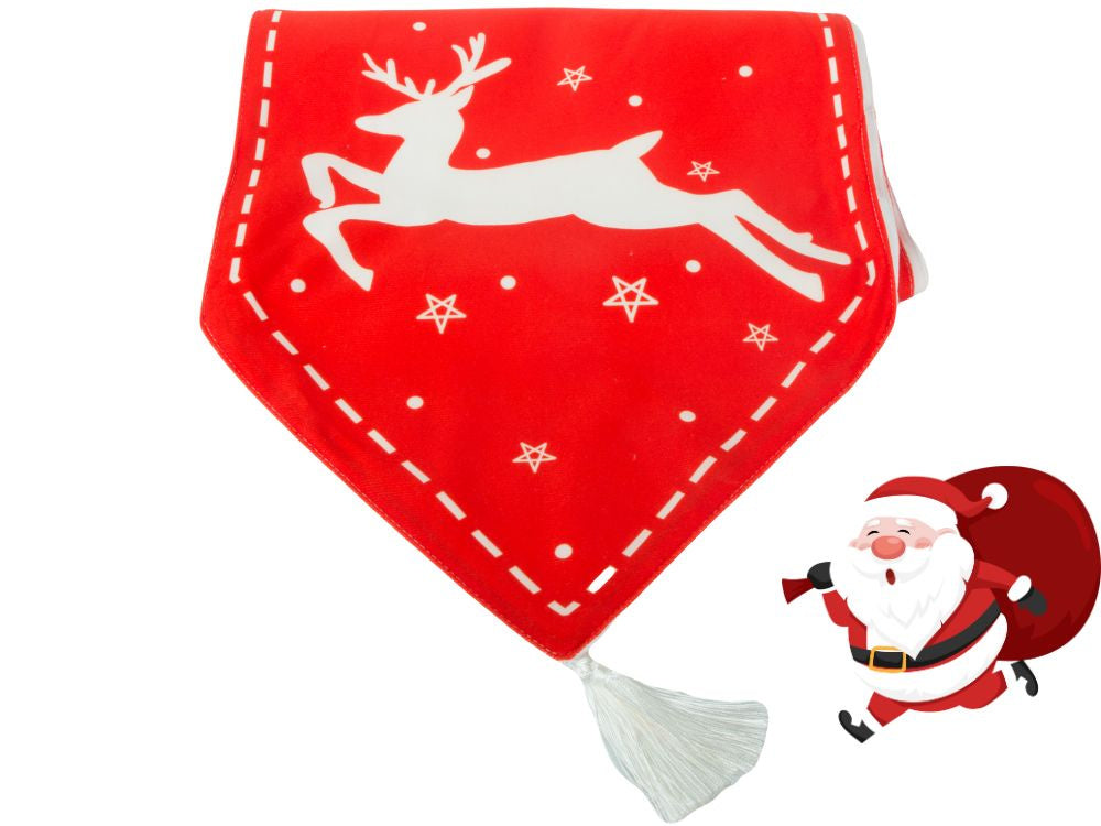 Ziemassvētku galda celiņš ar Ziemassvētku ziemeļbriedi 205x35cm