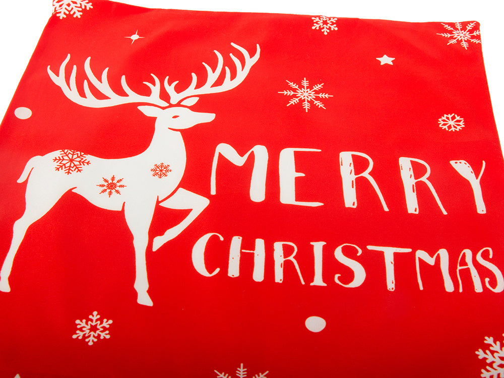 Ziemassvētku spilvena pārvalks 45x45 Ziemassvētkiem, ziemeļbriedis, sarkans