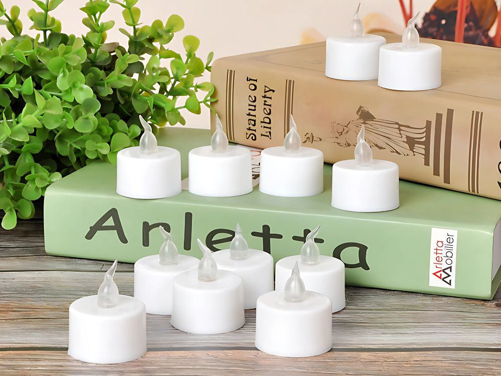 Ar baterijām darbināma LED svece svečturu dekorēšanai vainaga liesmas efektam