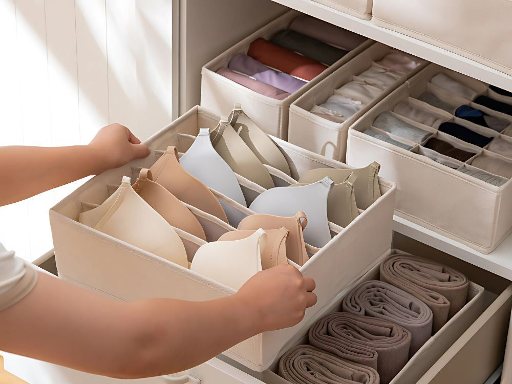 Krūštura organizators 6 nodalījumi skapja atvilktnei, balts