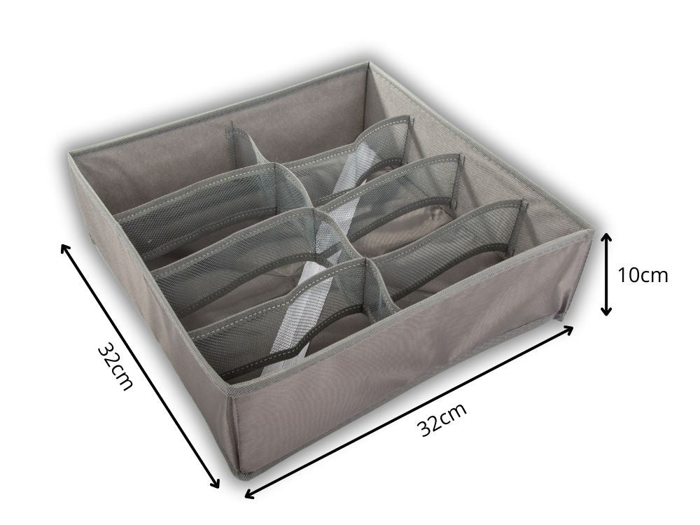 Apakšveļas organizators skapja atvilktnei ar 8 nodalījumiem