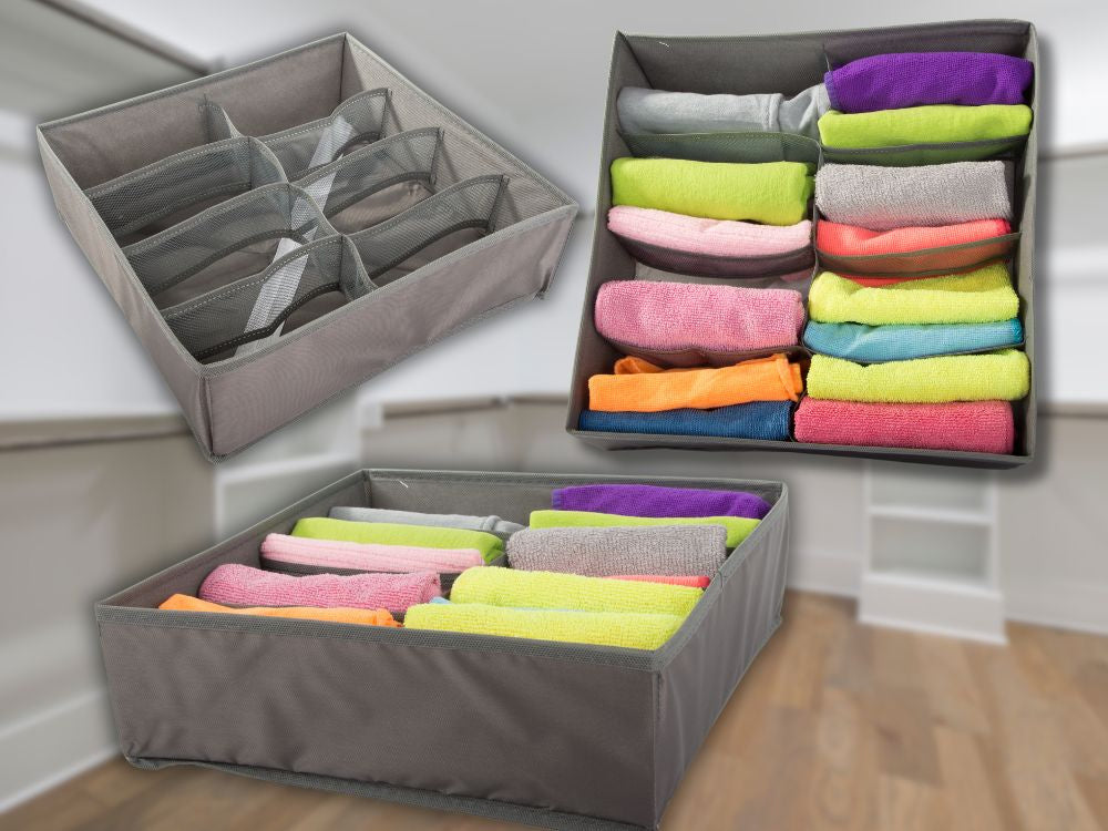 Apakšveļas organizators skapja atvilktnei ar 8 nodalījumiem