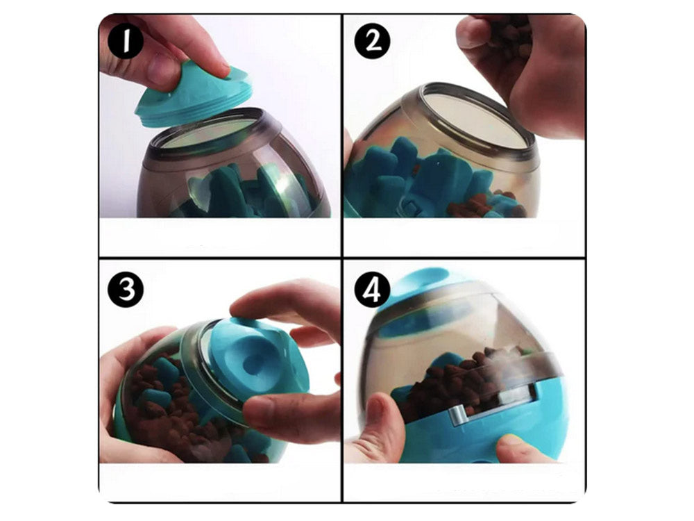 Interaktīva rotaļu suņu našķu bumba lēnas mācīšanās apguvei