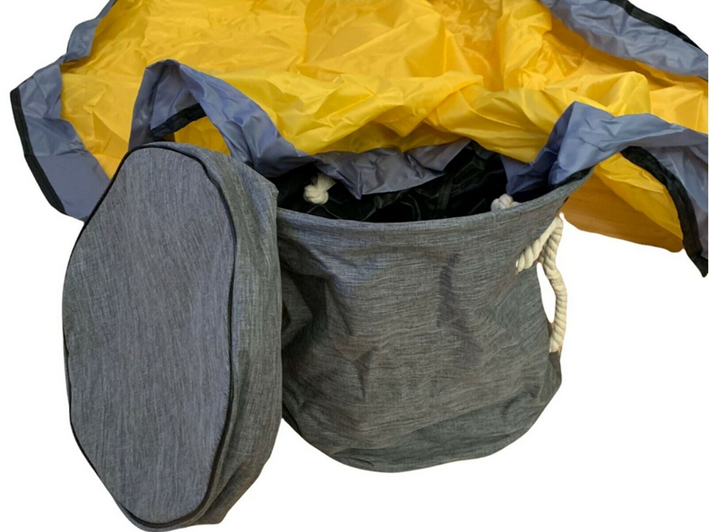 Rotaļu atkritumu klucīši ar paklājiņa organizatora maisiņu, rotaļu atkritumu tvertne ar vāka rokturiem