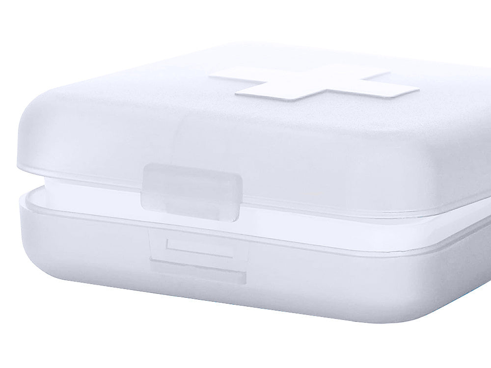 Zāļu kastītes iepakojums, uztura bagātinātāji, tabletes, ceļojumi, 4 nodalījumi