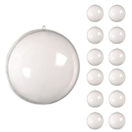 Akrila caurspīdīgi burbuļi 8 cm, nelobās plastmasas 12 gab.