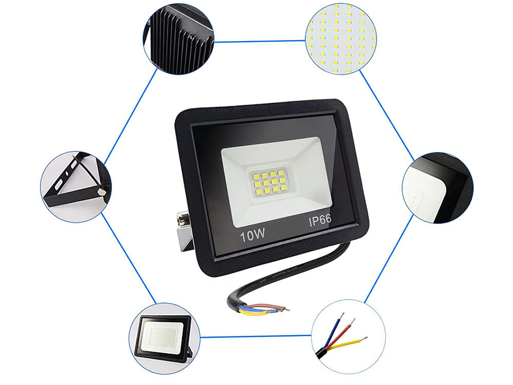 Halogēna prožektors LED 10W 6000K āra ūdensizturīgs IP66