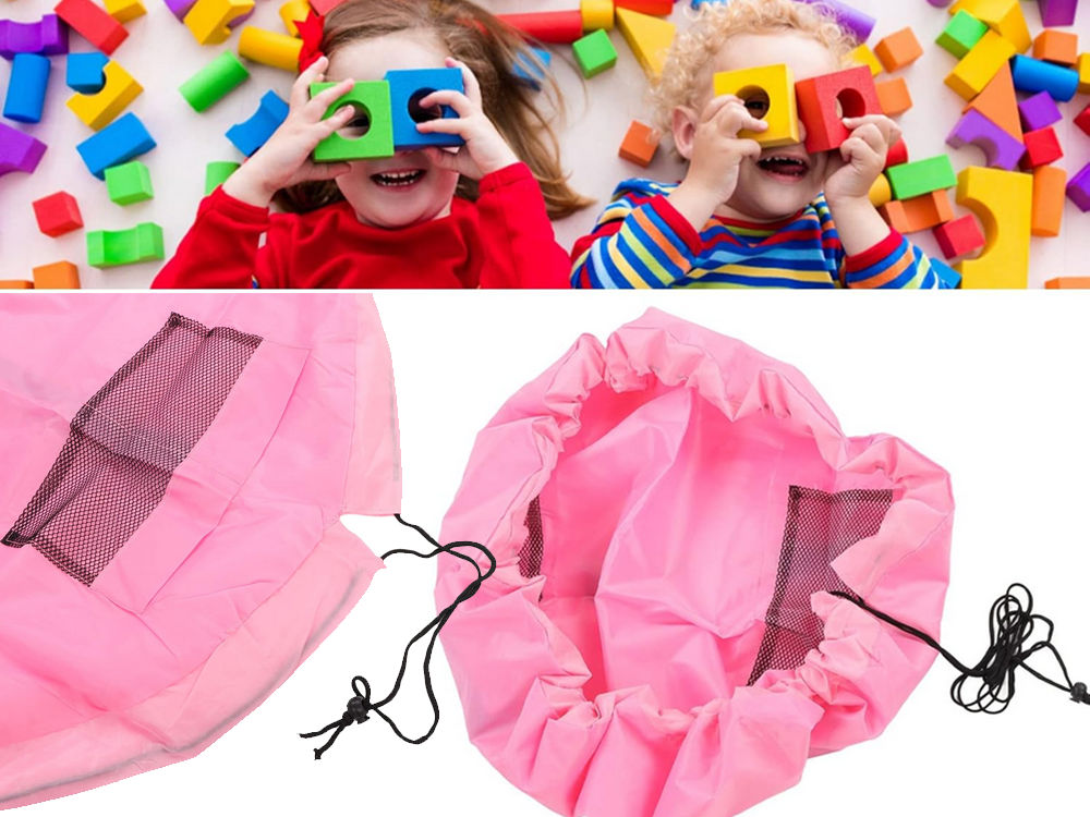 Spēļu paklājiņš, rotaļu soma, rotaļu soma, rotaļlietu atkritumu tvertne, grīdas organizatora soma