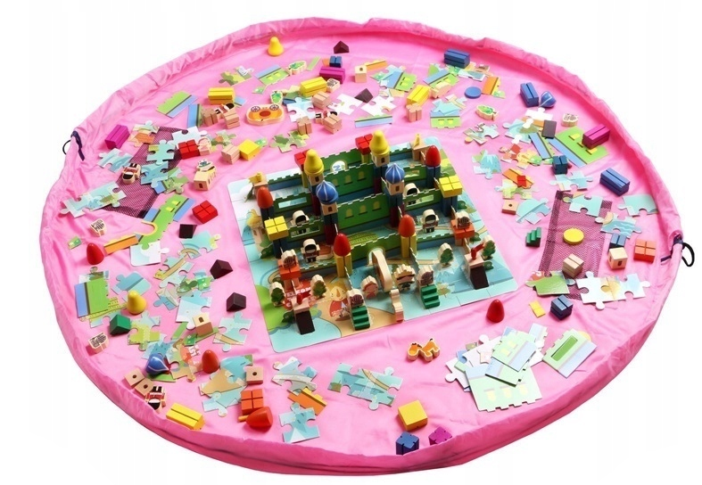 Spēļu paklājiņš, rotaļu soma, rotaļu soma, rotaļlietu atkritumu tvertne, grīdas organizatora soma