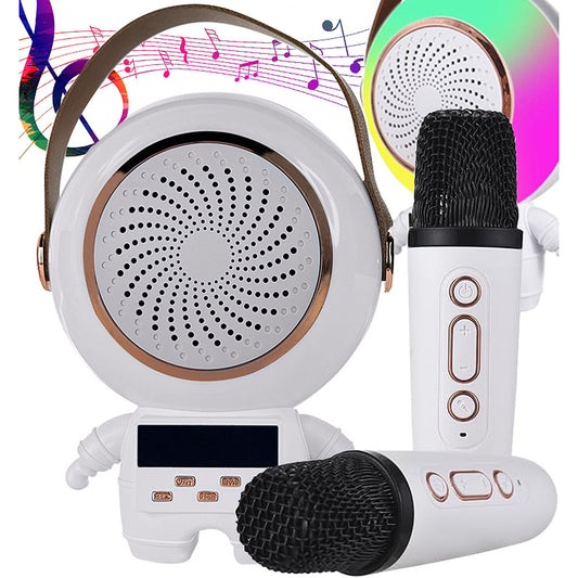 Bezvadu karaoke personālais komplekts Bluetooth skaļrunim + 2 mikrofoniem