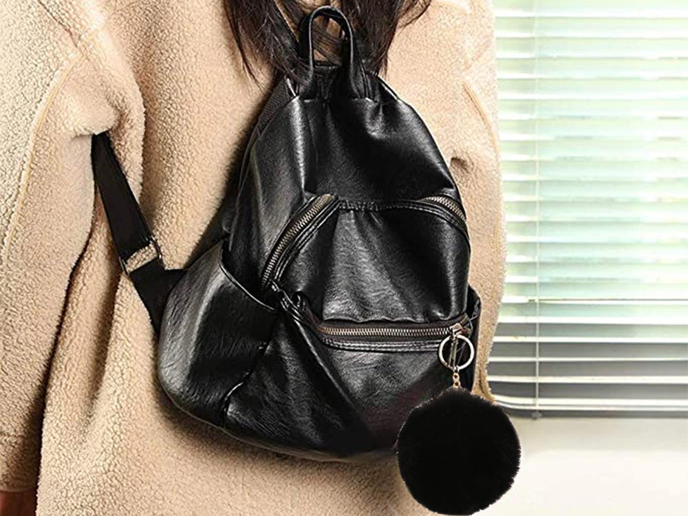 Atslēgu piekariņa kulona soma pompon kažokādas vizulis rokassomiņām