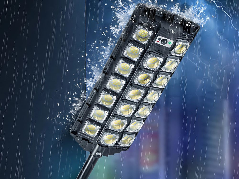 Led saules ielu lampa ar tālvadības pulti, jaudīgu ūdensnecaurlaidīgu IP65 kustības sensoru