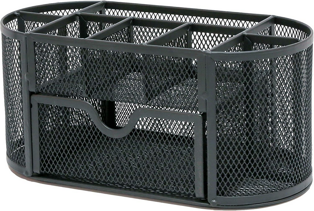 Rakstāmgalda organizators ar 8 nodalījumiem, atvilktnēm, skapīša plauktiem, metāla