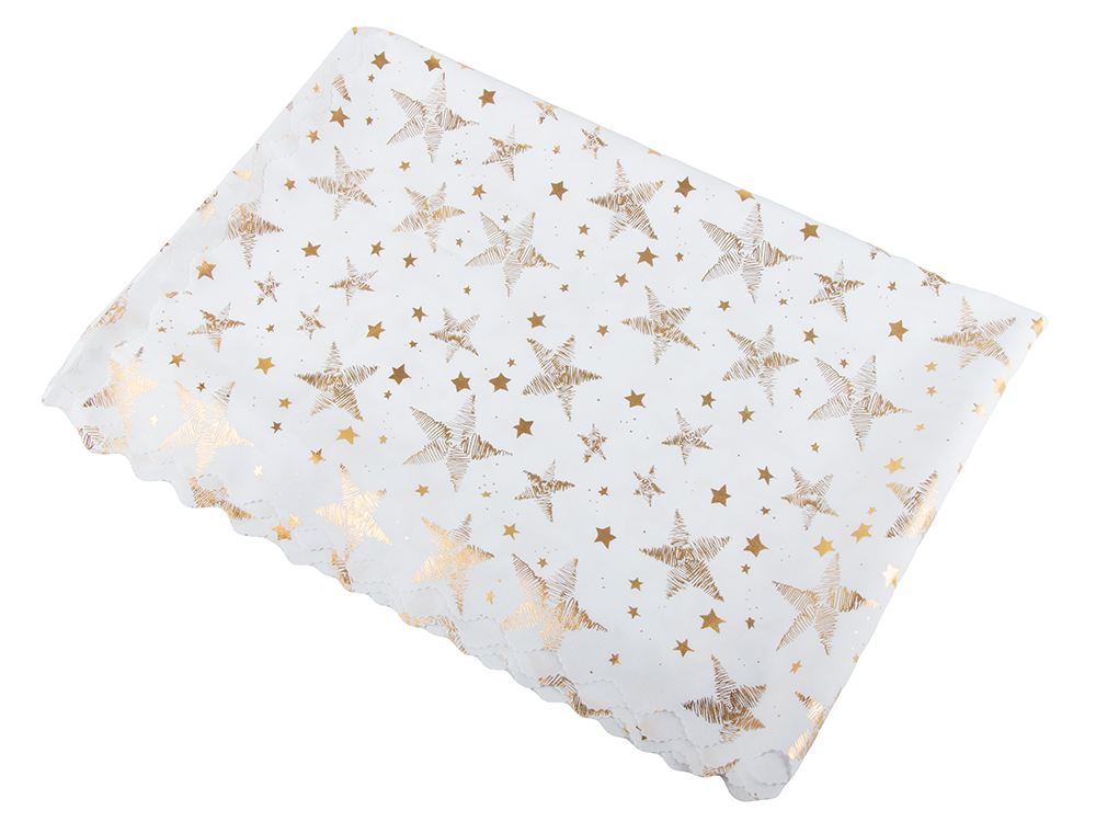 Ziemassvētku galdauts Ziemassvētki baltas zvaigznes sniegpārslas 140x220cm