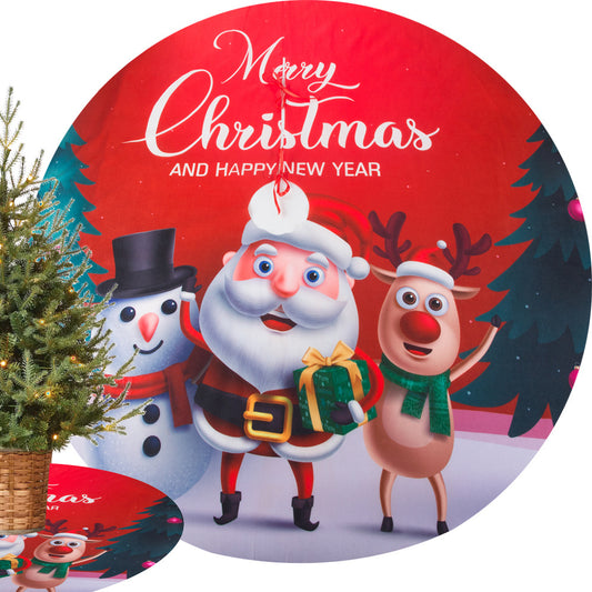 Ziemassvētku eglītes paklājiņš Ziemassvētku pārvalks dāvanu iesaiņošanai apaļš