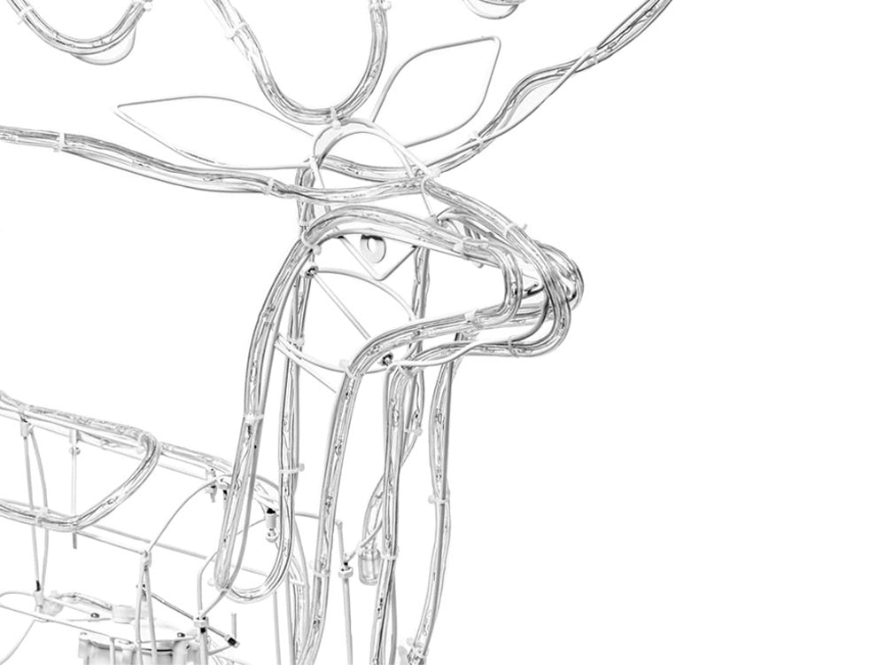 Gaismas ziemeļbriedis ar 216 LED Ziemassvētku rotājumu lielam dārzam ar kustīgu galvu