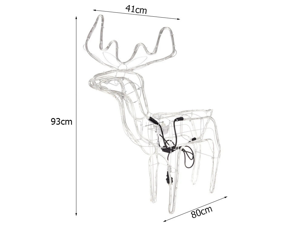 Gaismas ziemeļbriedis ar 216 LED Ziemassvētku rotājumu lielam dārzam ar kustīgu galvu