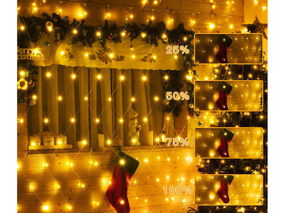 Gaismas ekrāna aizkars 160 LED Ziemassvētku lampiņas USB pilots balts balts 2x2.6m