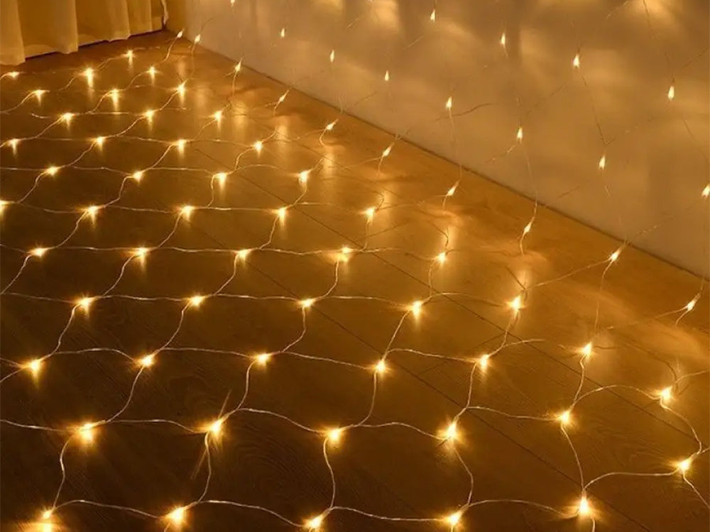 Gaismas ekrāna aizkars 160 LED Ziemassvētku lampiņas USB pilots balts balts 2x2.6m