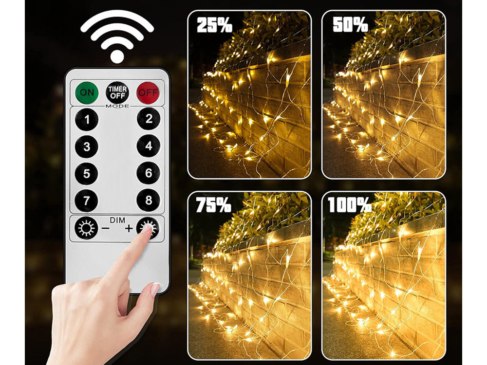 Gaismas ekrāna aizkars 160 LED Ziemassvētku lampiņas USB pilots balts balts 2x2.6m
